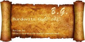 Burdovits Győző névjegykártya